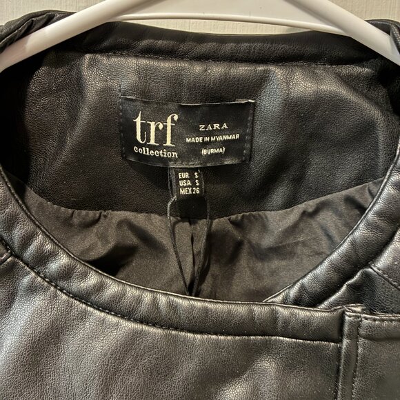 Zara Black Leather Jacket - Picture 2 of 2